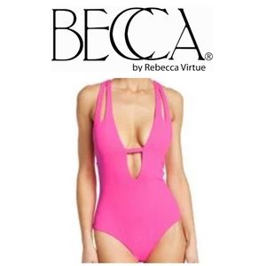 NEW BECCA Split Strap One-Piece Swimsuit
